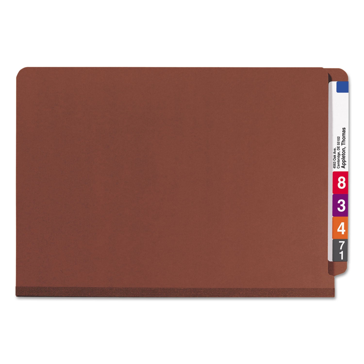 Smead End Tab Pressboard Classification Folders, Six SafeSHIELD Fasteners, 2" Expansion, 2 Dividers, Legal Size, Red, 10/Box (29860)