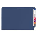 Smead End Tab Pressboard Classification Folders, Six SafeSHIELD Fasteners, 2" Expansion, 2 Dividers, Legal Size, Dark Blue, 10/Box (29784)