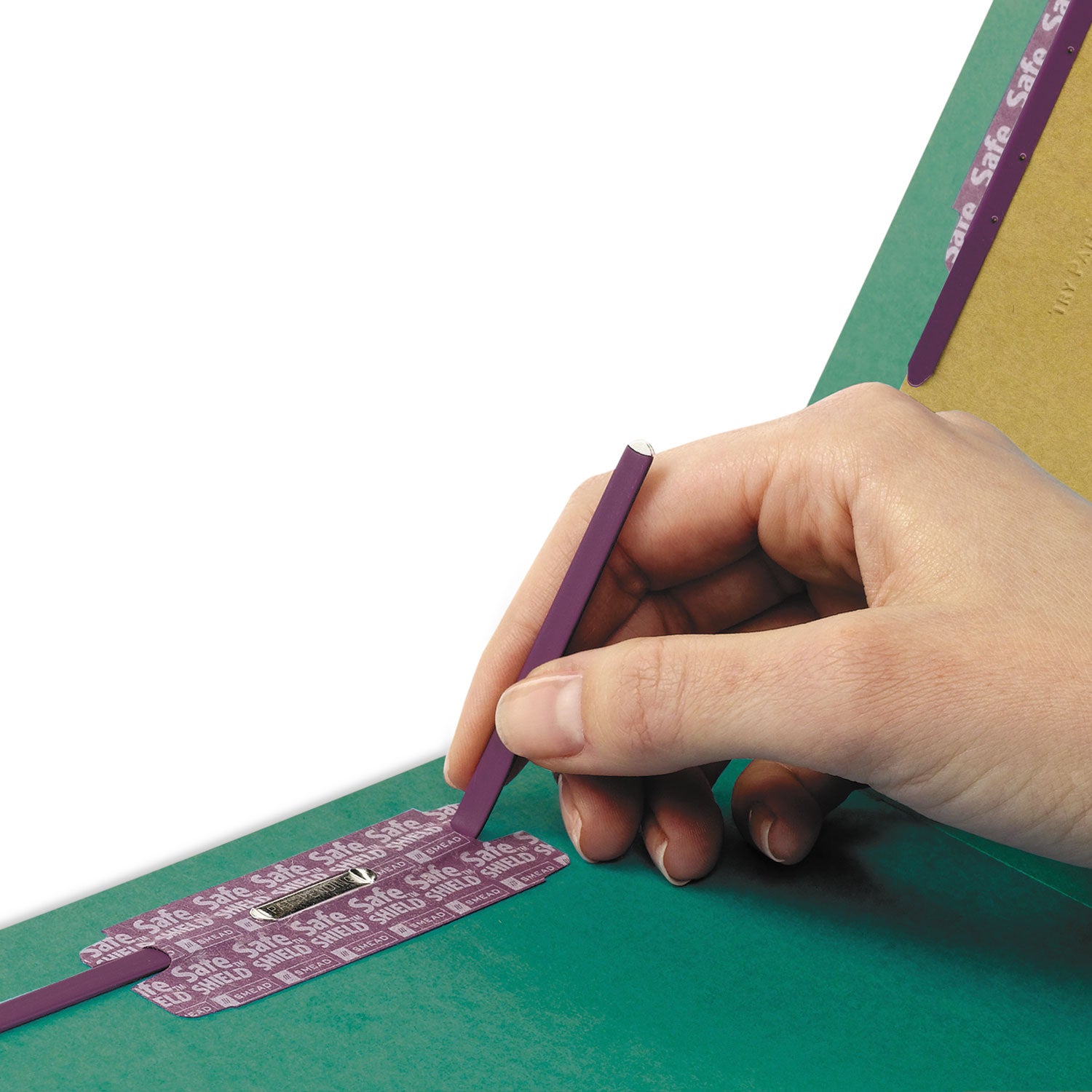 Smead End Tab Pressboard Classification Folders, Six SafeSHIELD Fasteners, 2" Expansion, 2 Dividers, Legal Size, Green, 10/Box (29785)