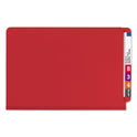 Smead End Tab Pressboard Classification Folders, Six SafeSHIELD Fasteners, 2" Expansion, 2 Dividers, Legal Size, Bright Red, 10/Box (29783)