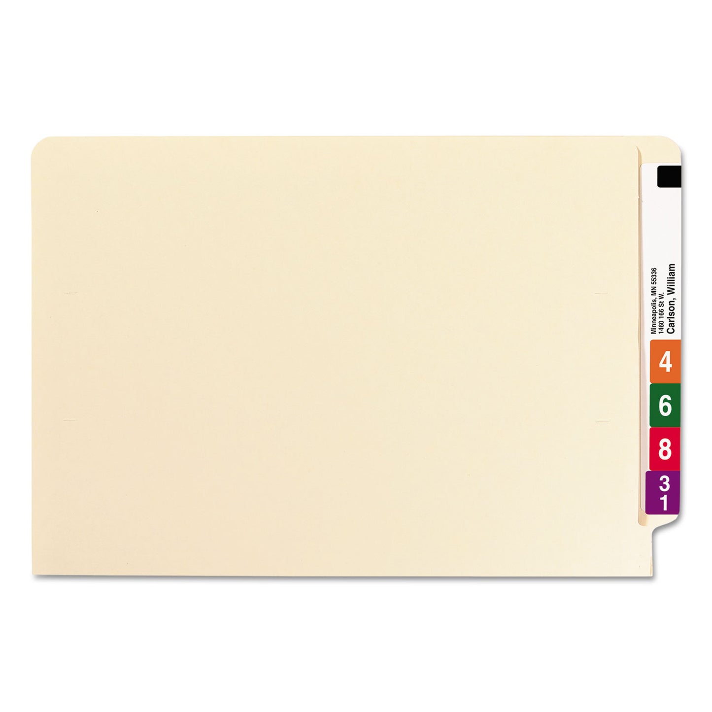 Smead Heavyweight Manila End Tab Folders, 9.5" High Front, Reinforced Straight Tabs, Legal Size, 0.75" Expansion, Manila, 100/Box (27110)