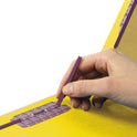 Smead End Tab Pressboard Classification Folders, Six SafeSHIELD Fasteners, 2" Expansion, 2 Dividers, Legal Size, Yellow, 10/Box (29789)