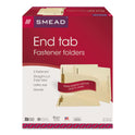Smead End Tab Fastener Folders with Reinforced Straight Tabs, 11-pt Manila, 2 Fasteners, Letter Size, Manila Exterior, 50/Box (34115)