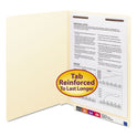 Smead End Tab Fastener Folders with Reinforced Straight Tabs, 11-pt Manila, 1 Fastener, Letter Size, Manila Exterior, 50/Box (34110)