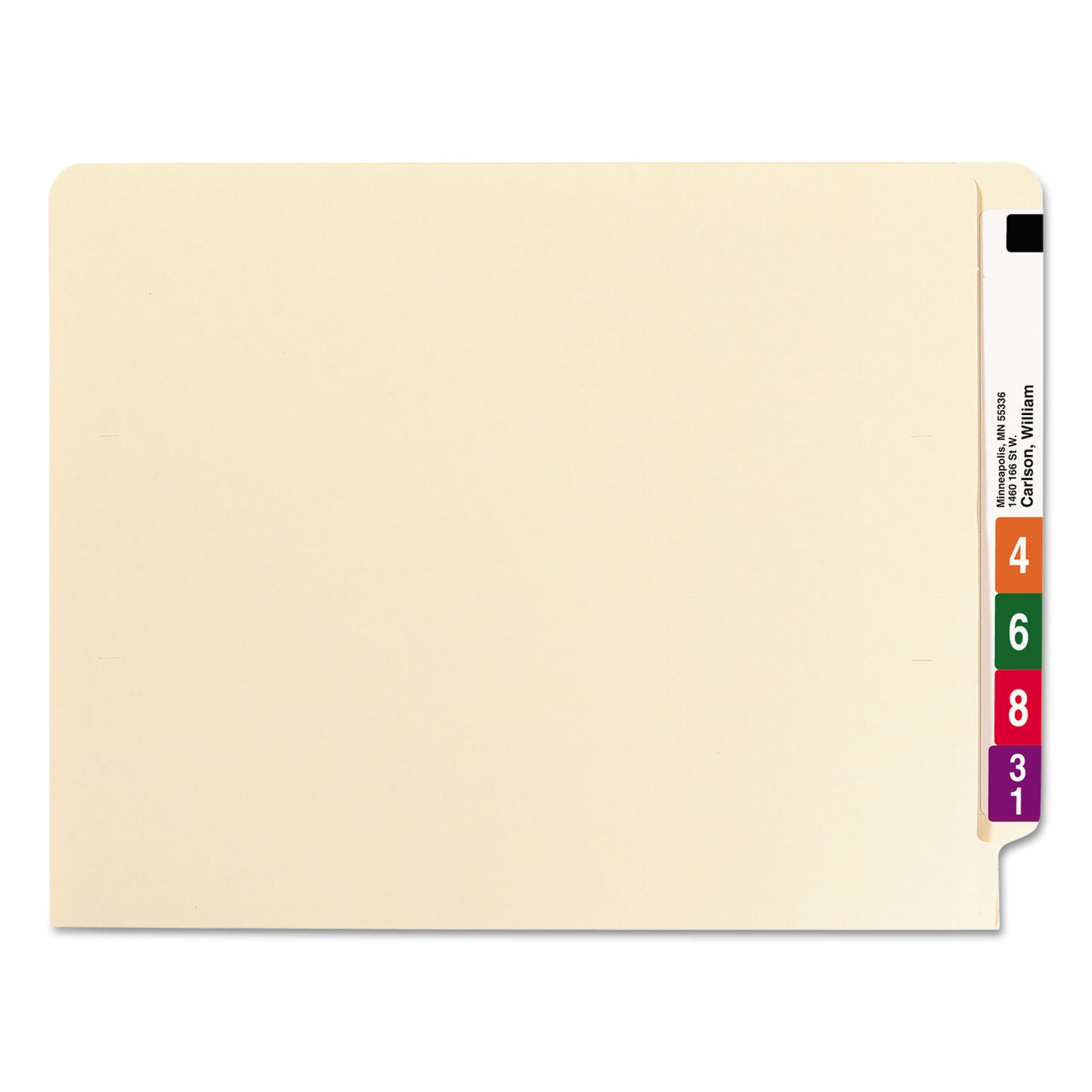 Smead Reinforced End Tab Fastener Folders, Antimicrobial Protection, 0.75" Expansion, 2 Fasteners, Letter Size, Manila, 50/Box (34116)