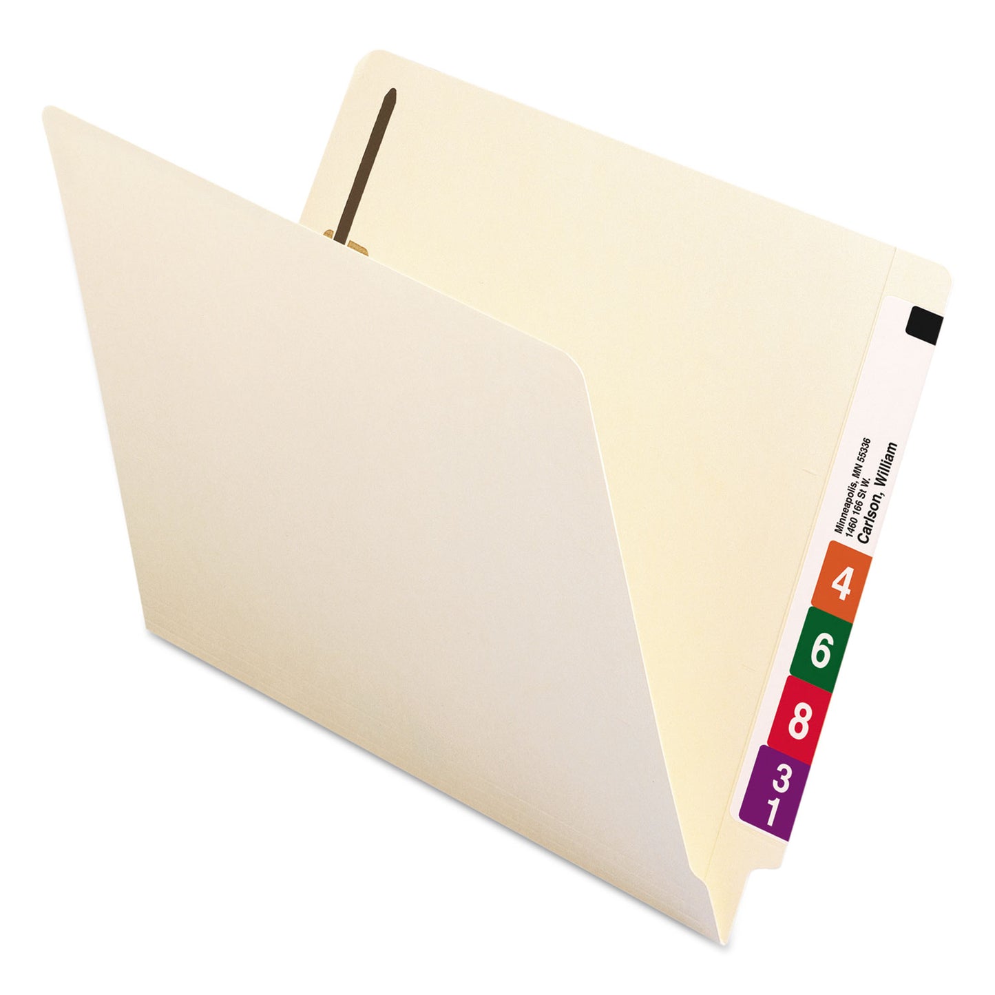 Smead End Tab Fastener Folders with Reinforced Straight Tabs, 14-pt Manila, 2 Fasteners, Letter Size, Manila Exterior, 50/Box (34215)