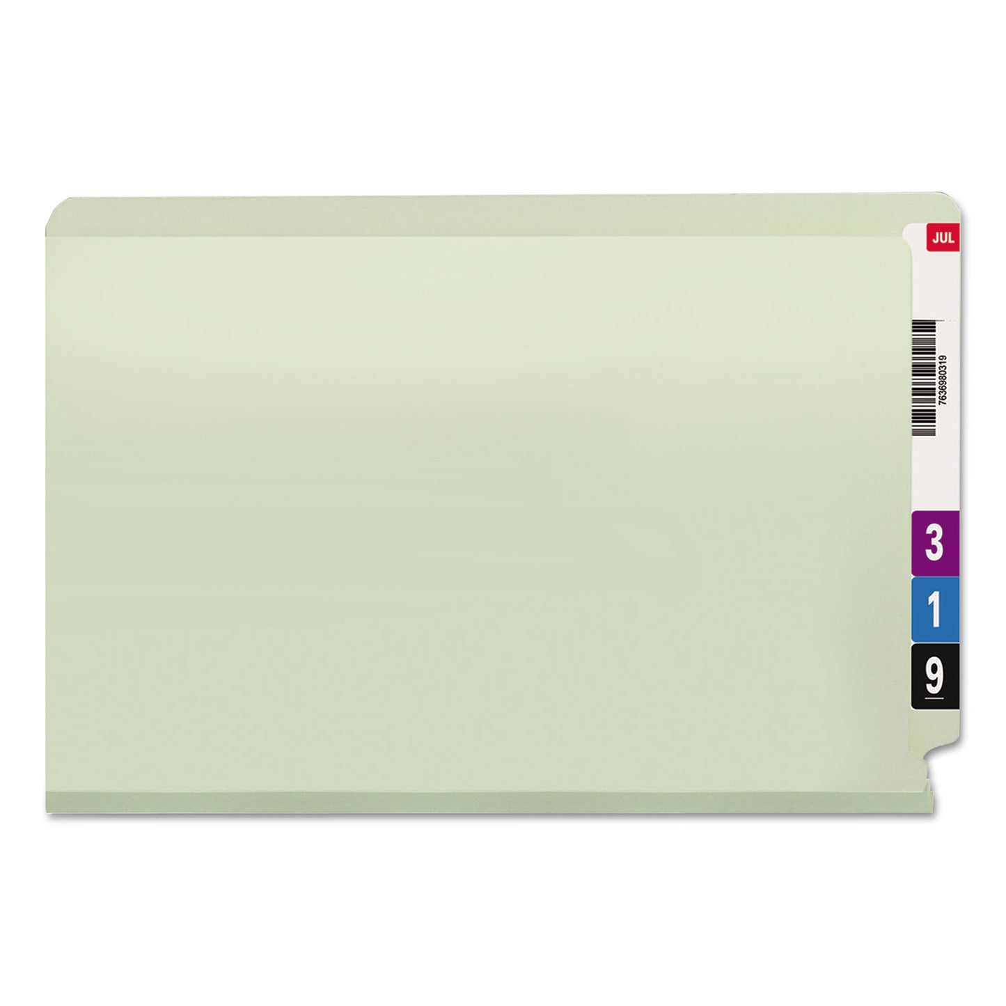 Smead End Tab Pressboard Classification Folders, Two SafeSHIELD Coated Fasteners, 1" Expansion, Legal Size, Gray-Green, 25/Box (37705)