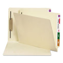 Smead End Tab Fastener Folders with Reinforced Straight Tabs, 14-pt Manila, 1 Fastener, Letter Size, Manila Exterior, 50/Box (34210)