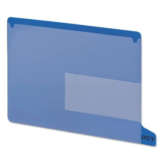 Smead Colored Poly Out Guides with Pockets, 1/3-Cut End Tab, Out, 8.5 x 11, Blue, 25/Box (61951)