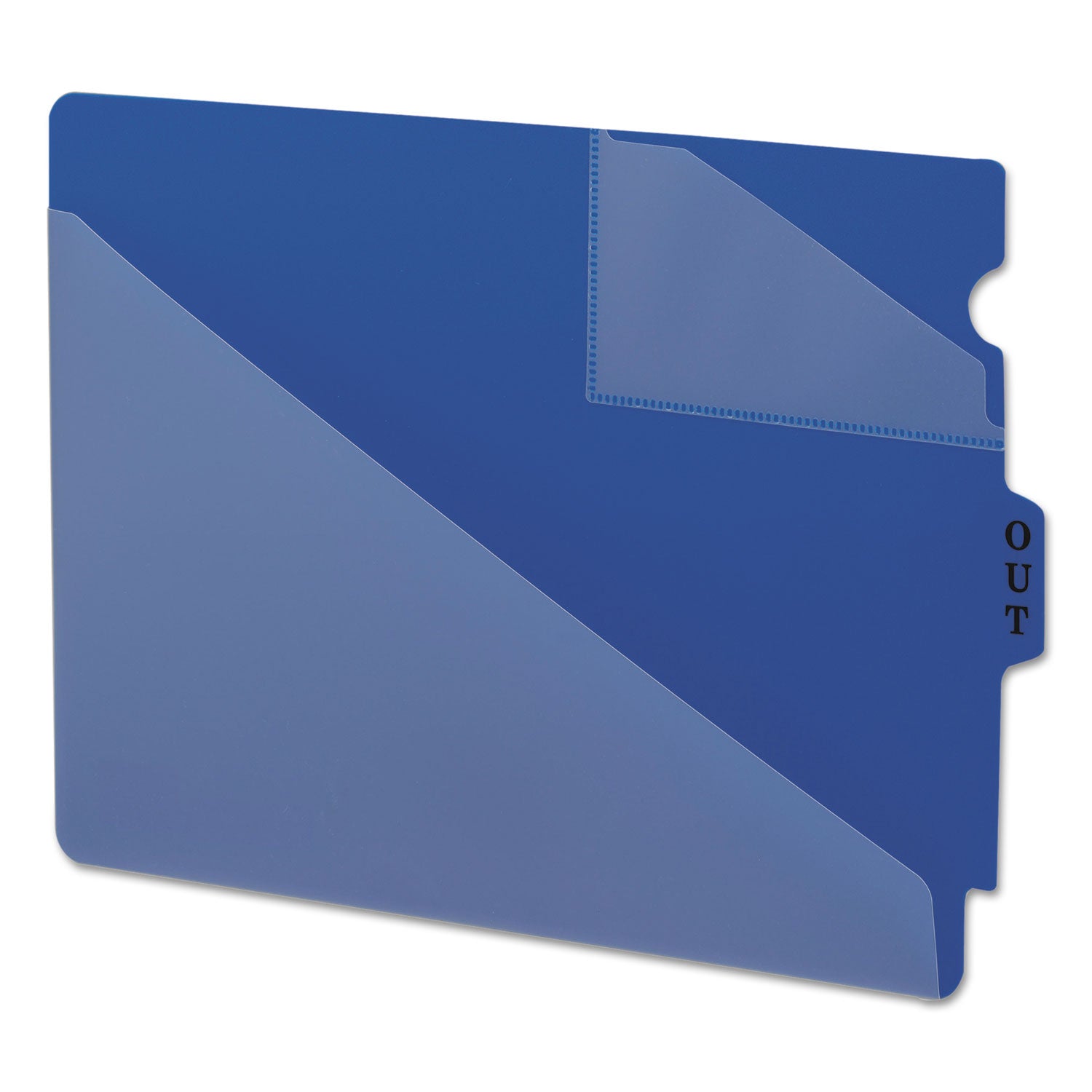 Smead End Tab Poly Out Guides, Two-Pocket Style, 1/3-Cut End Tab, Out, 8.5 x 11, Blue, 50/Box (61961)