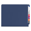 Smead End Tab Pressboard Classification Folders, Six SafeSHIELD Fasteners, 2" Expansion, 2 Dividers, Letter Size, Dark Blue, 10/Box (26784)