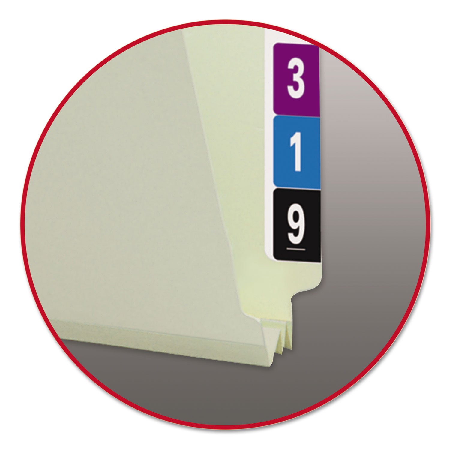 Smead Extra-Heavy Recycled Pressboard End Tab Folders, Straight Tabs, Letter Size, 2" Expansion, Gray-Green, 25/Box (26210)