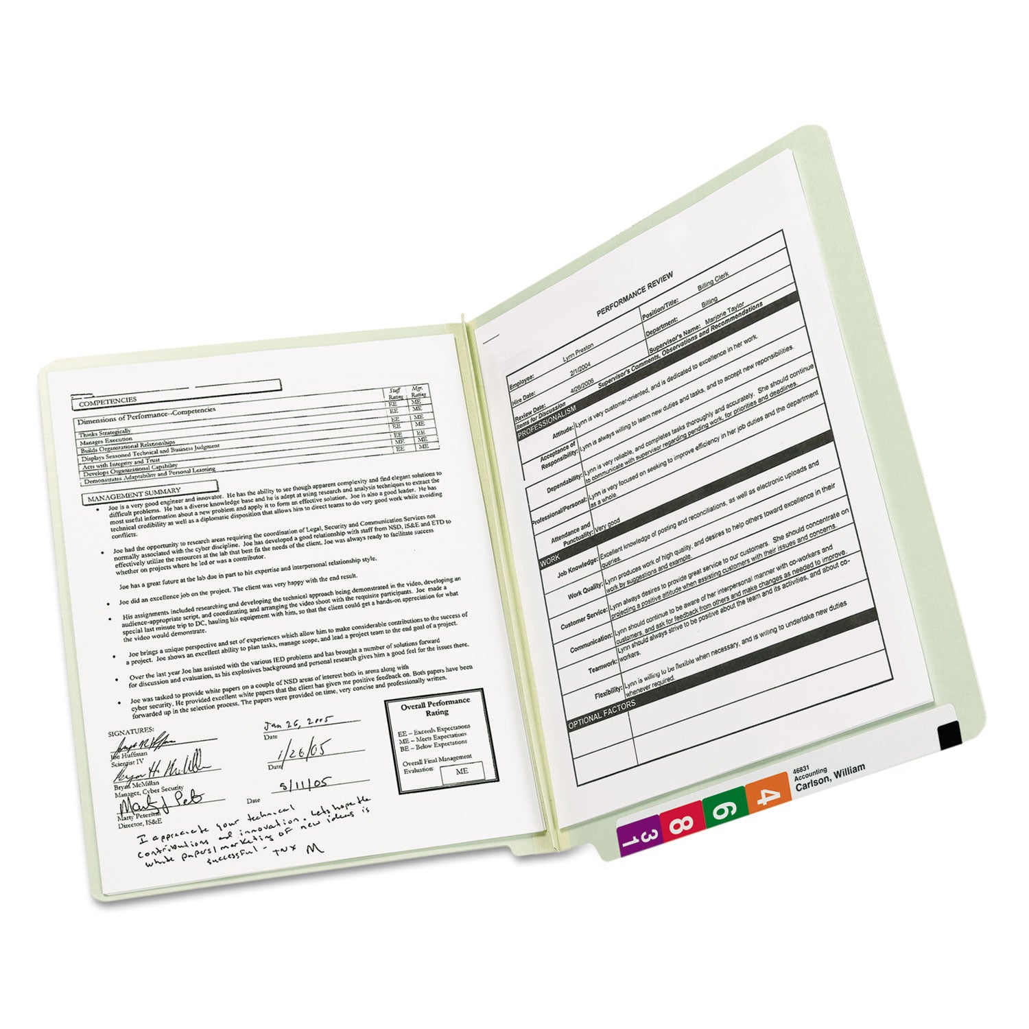 Smead Extra-Heavy Recycled Pressboard End Tab Folders, Straight Tabs, Letter Size, 2" Expansion, Gray-Green, 25/Box (26210)