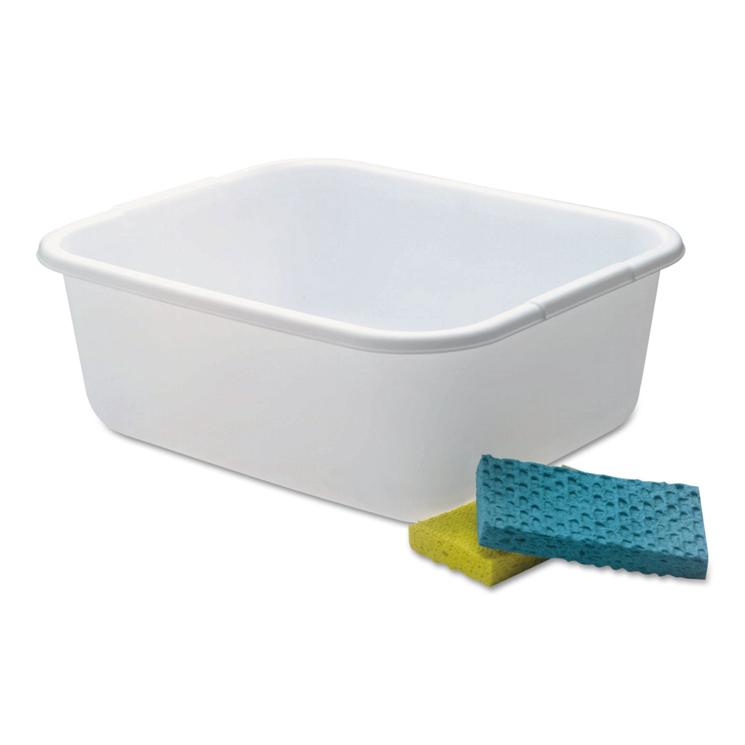 Rubbermaid Microban Dishpan, 4.5 gal, 14.5" x 12.5" x 5.7", White, 6/Carton (2951ARWHTCT)