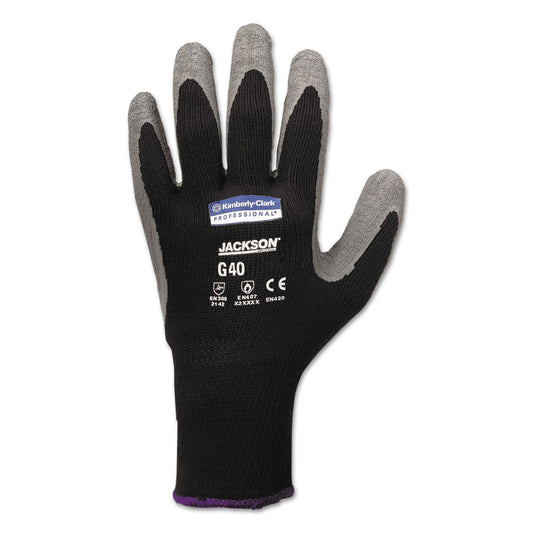 KleenGuard G40 Latex Coated Gloves, 270 mm Length, 11 X-Large, Poly/Cotton, Gray/Black, 12 Pairs/Pack (97274)