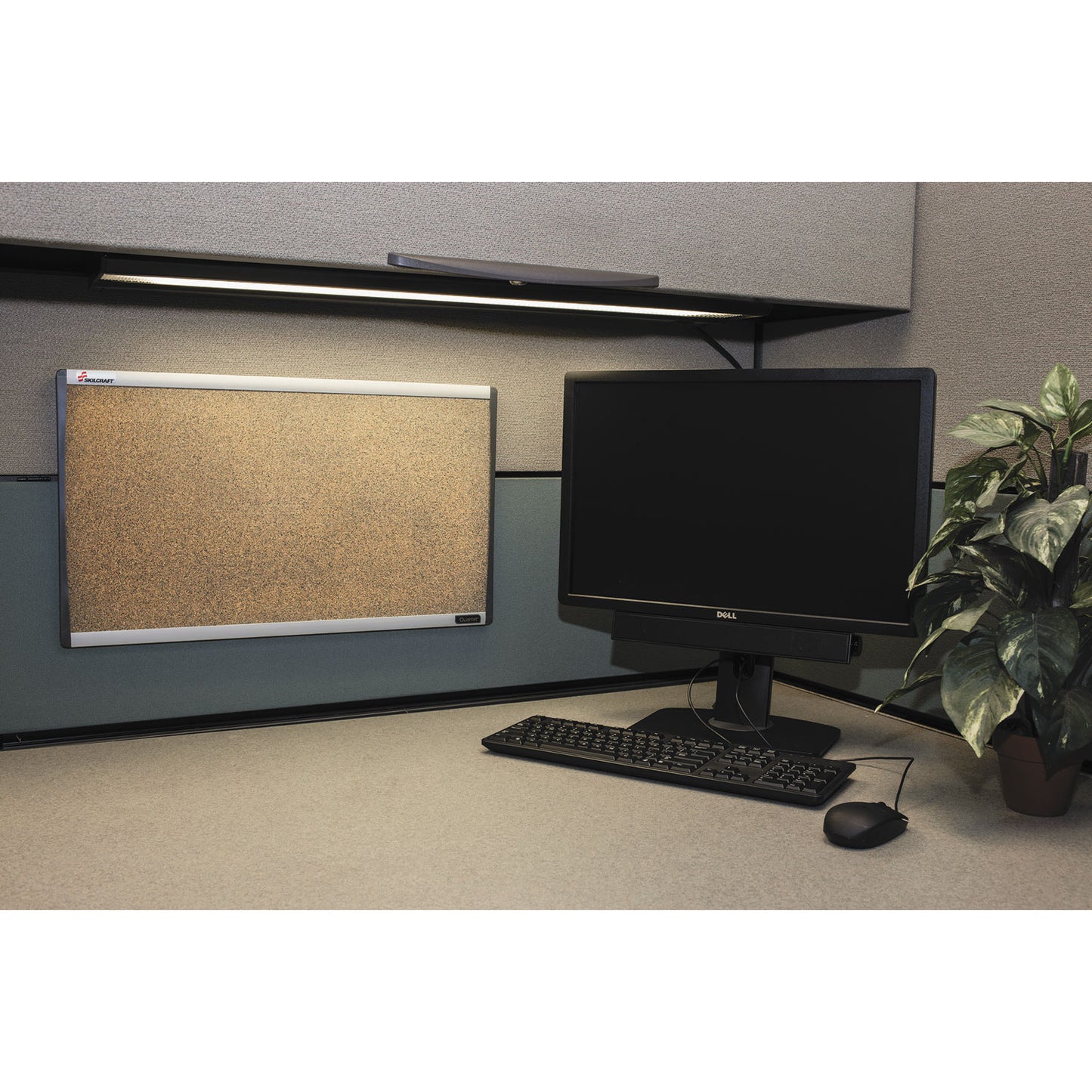 AbilityOne 7195016222141, SKILCRAFT Cubicle Cork Board, 24 x 14, Tan Surface, Silver Aluminum Frame