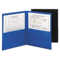 Smead Poly Two-Pocket Folder with Security Pocket, 11 x 8 1/2, Blue, 5/Pack (87701)