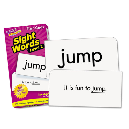 TREND Skill Drill Flash Cards, Sight Words Set 2, 3 x 6, Black and White, 97/Set (T53018)