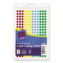 Avery Handwrite-Only Self-Adhesive "See Through" Removable Round Color Dots, 0.25" dia, Assorted, 216/Sheet, 4 Sheets/Pack, (5796) (05796)