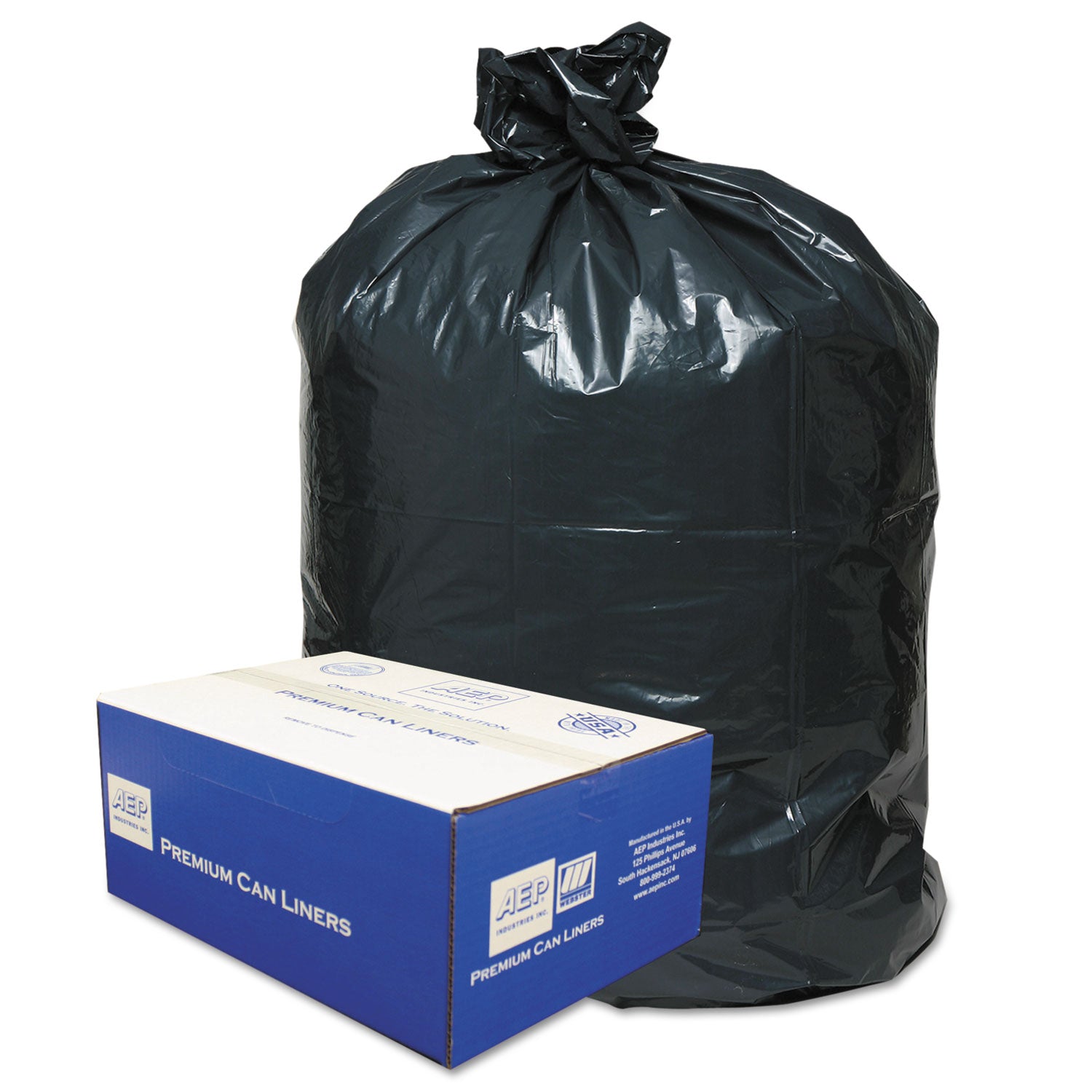 Classic Linear Low-Density Can Liners, 56 gal, 0.9 mil, 43" x 47", Black, 10 Bags/Roll, 10 Rolls/Carton (434722G)