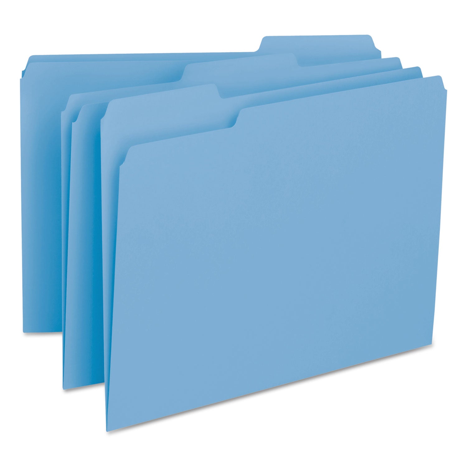 Smead Interior File Folders, 1/3-Cut Tabs: Assorted, Letter Size, 0.75" Expansion, Blue, 100/Box (10239)