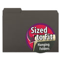 Smead Interior File Folders, 1/3-Cut Tabs: Assorted, Letter Size, 0.75" Expansion, Black/Gray, 100/Box (10243)