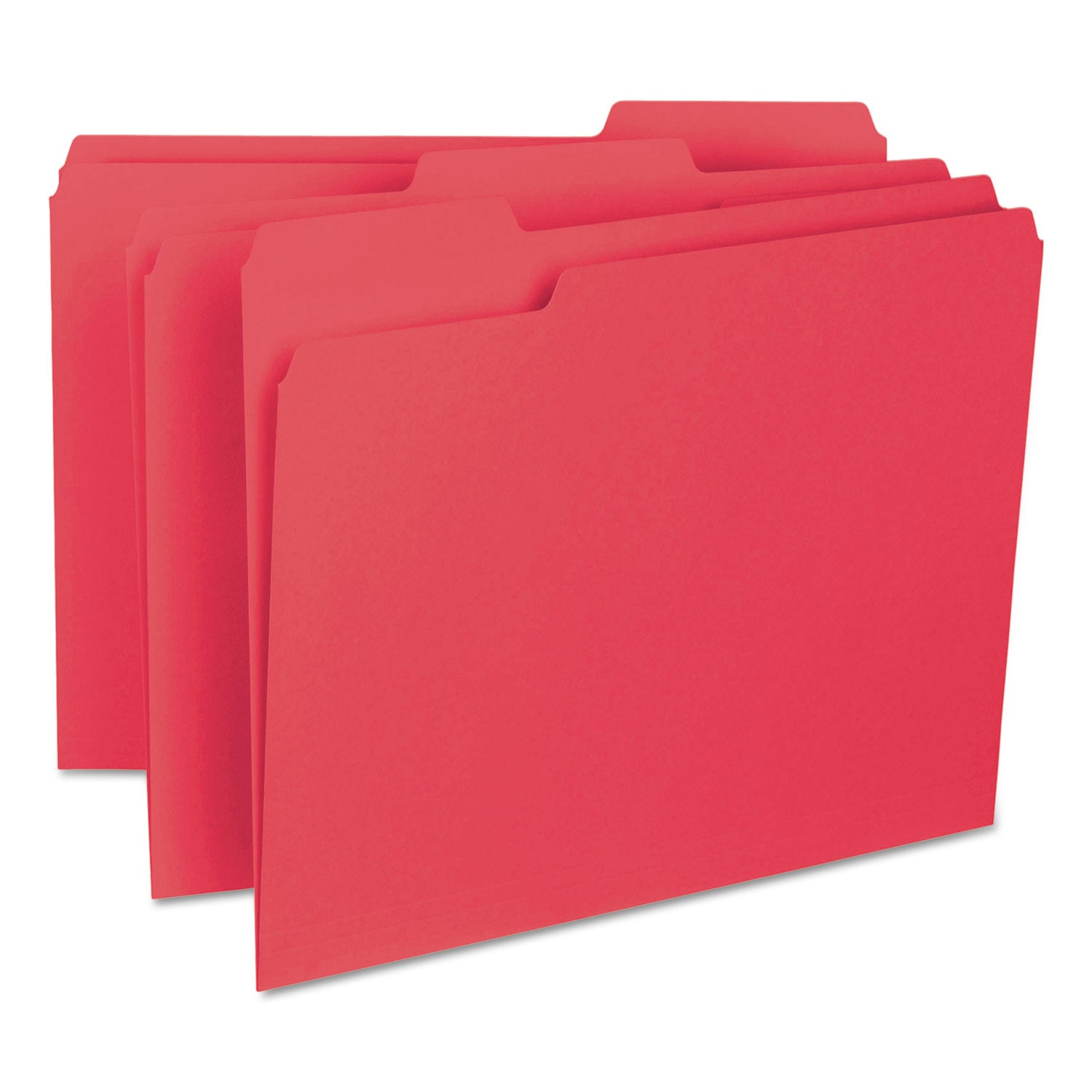 Smead Interior File Folders, 1/3-Cut Tabs: Assorted, Letter Size, 0.75" Expansion, Red, 100/Box (10267)