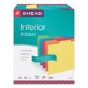 Smead Interior File Folders, 1/3-Cut Tabs: Assorted, Letter Size, 0.75" Expansion, Assorted Colors, 100/Box (10229)