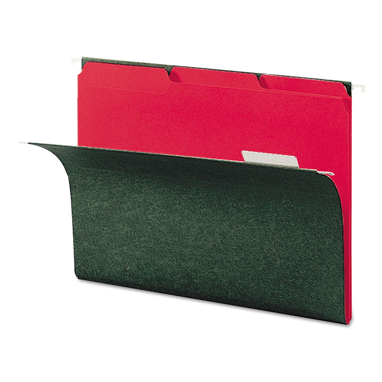 Smead Interior File Folders, 1/3-Cut Tabs: Assorted, Letter Size, 0.75" Expansion, Red, 100/Box (10267)