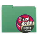Smead Interior File Folders, 1/3-Cut Tabs: Assorted, Letter Size, 0.75" Expansion, Green, 100/Box (10247)