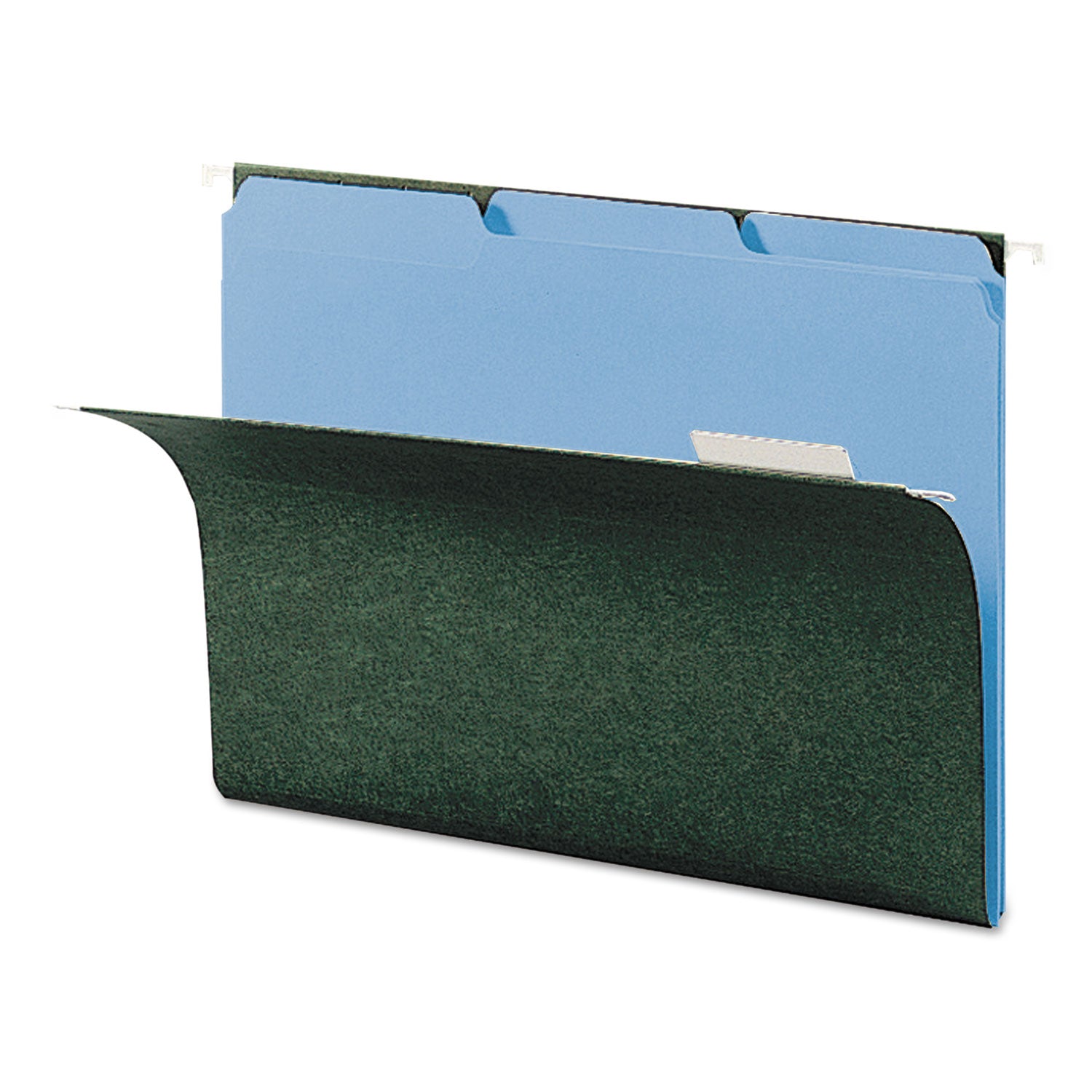 Smead Interior File Folders, 1/3-Cut Tabs: Assorted, Letter Size, 0.75" Expansion, Blue, 100/Box (10239)