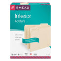 Smead Interior File Folders, 1/3-Cut Tabs: Assorted, Letter Size, 0.75" Expansion, Manila, 100/Box (10230)