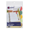 Avery Insertable Style Edge Tab Plastic Dividers, 7-Hole Punched, 5-Tab, 8.5 x 5.5, Translucent, 1 Set (11118)