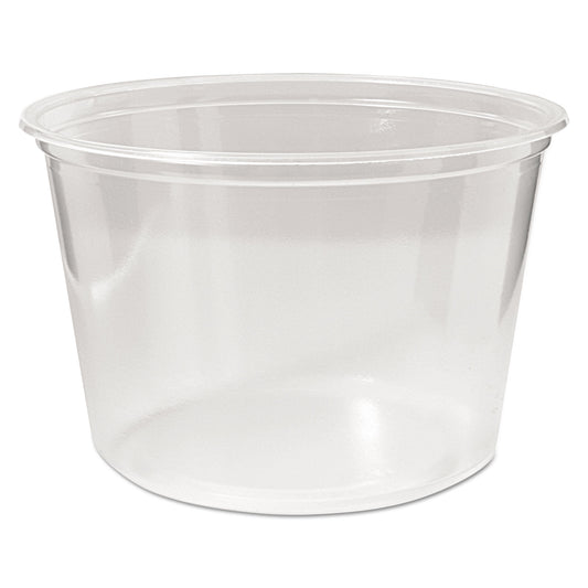 Fabri-Kal Microwavable Deli Containers, 16 oz, 4.6  Diameter x 3 h, Clear, Plastic, 500/Carton (PK16SC)