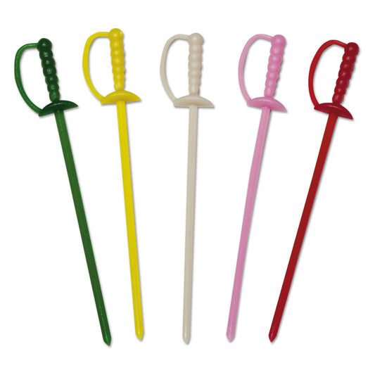 AmerCareRoyal Sword Picks, 3.25", Assorted Colors, 10,000/Carton (RP147)