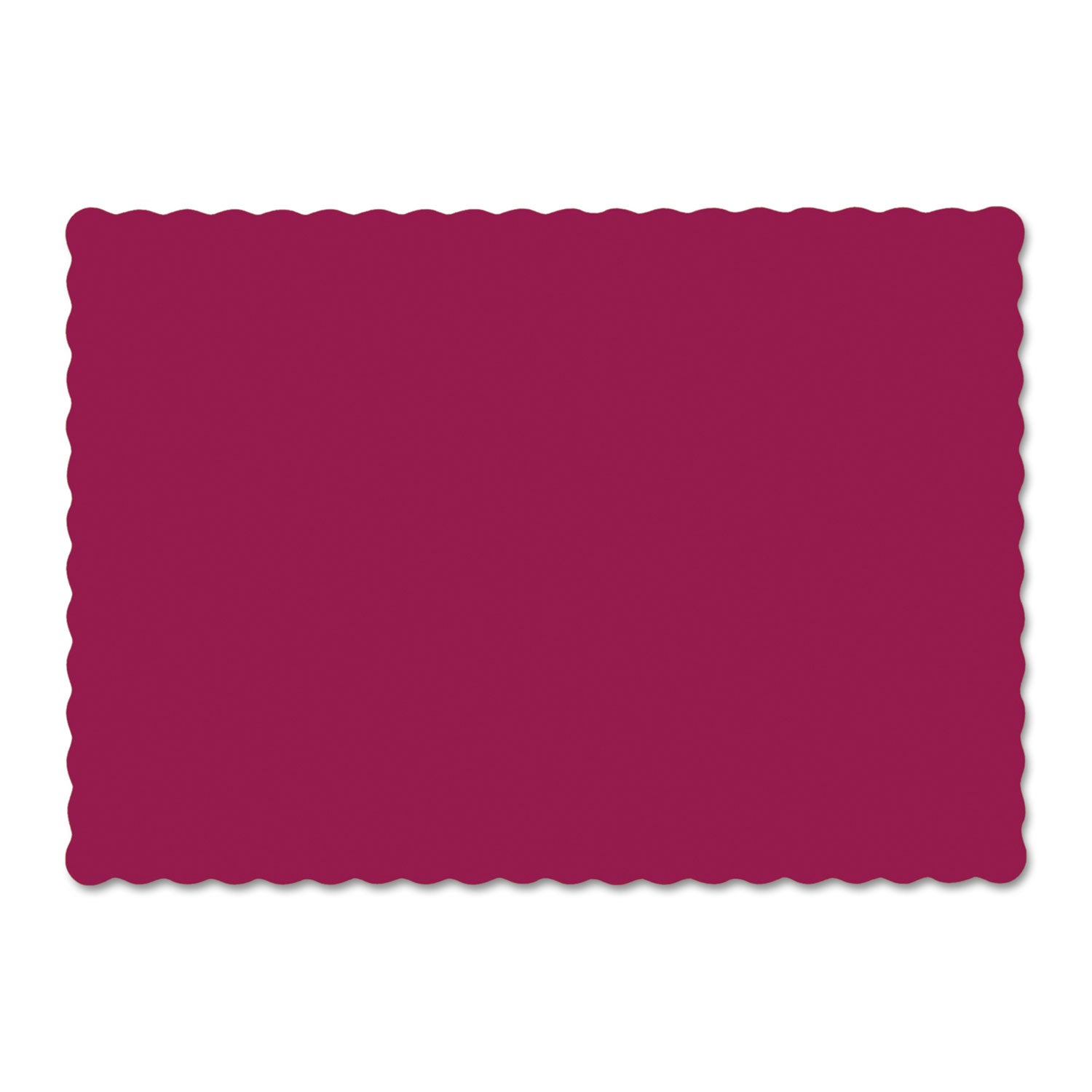 Hoffmaster Solid Color Scalloped Edge Placemats, 9.5 x 13.5, Burgundy, 1,000/Carton (310524)