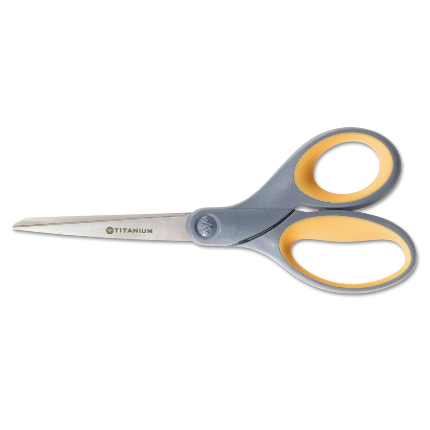 AbilityOne 5110016296580 SKILCRAFT Westcott Titanium Bonded Scissors, 7" Long, 3.25" Cut Length, Straight Gray/Yellow Handle