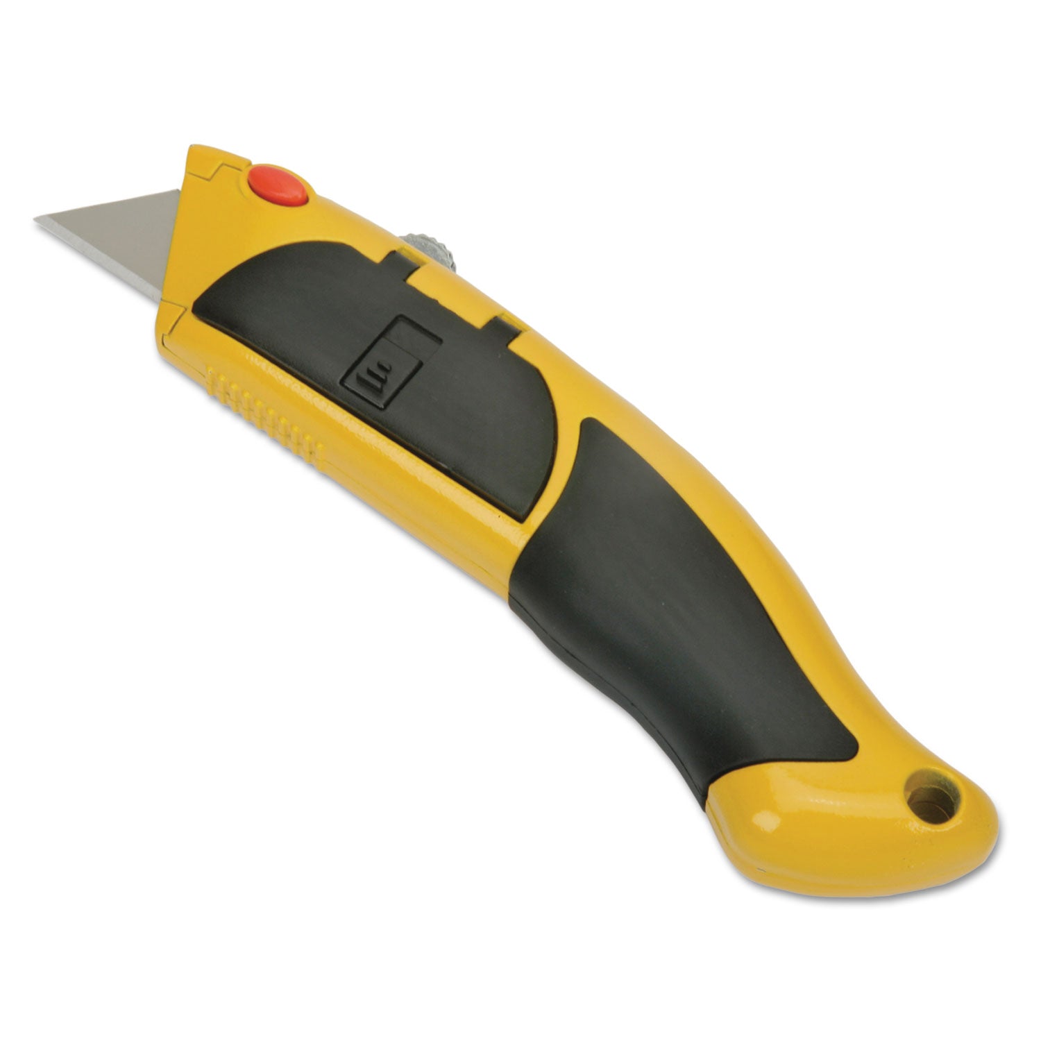 AbilityOne 5110016217915 SKILCRAFT Utility Knife with Cushion Grip Handle, 2pt Blade, 7" Metal/Rubber Handle, Yellow/Black