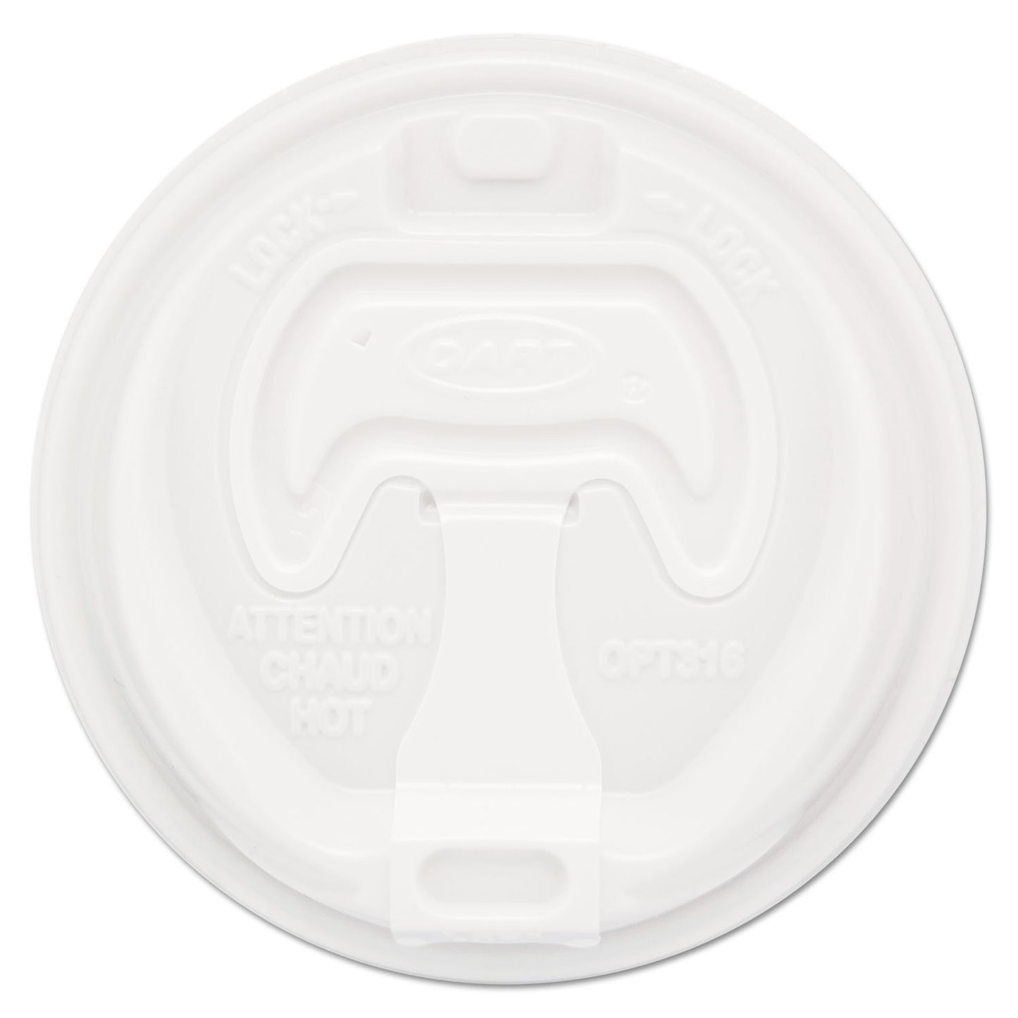 Dart Optima Reclosable Lid, Fits 12 oz to 24 oz Foam Cups, White, 100/Pack (16RCLPK)