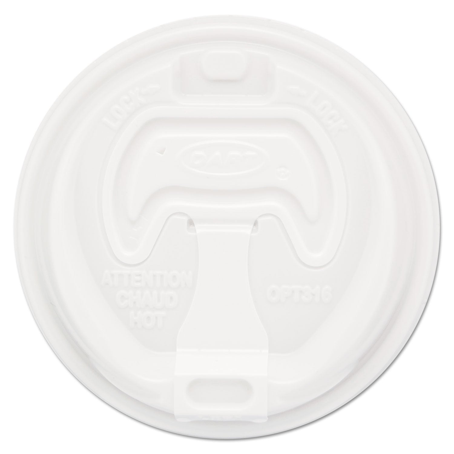 Dart Optima Reclosable Lid, Fits 12 oz to 24 oz Foam Cups, White, 100/Pack (16RCLPK)