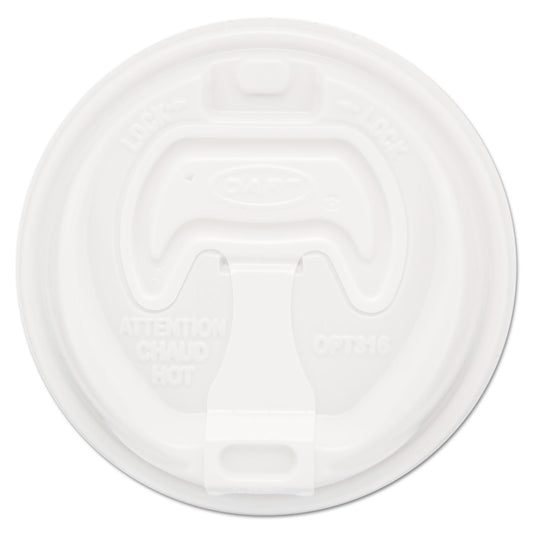 Dart Optima Reclosable Lid, Fits 12 oz to 24 oz Foam Cups, White, 100/Pack (16RCLPK)