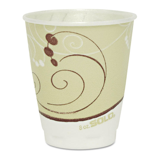 Dart Trophy Plus Dual Temperature Insulated Cups in Symphony Design, 8 oz, Beige, 1,000/Carton (X8J8002)