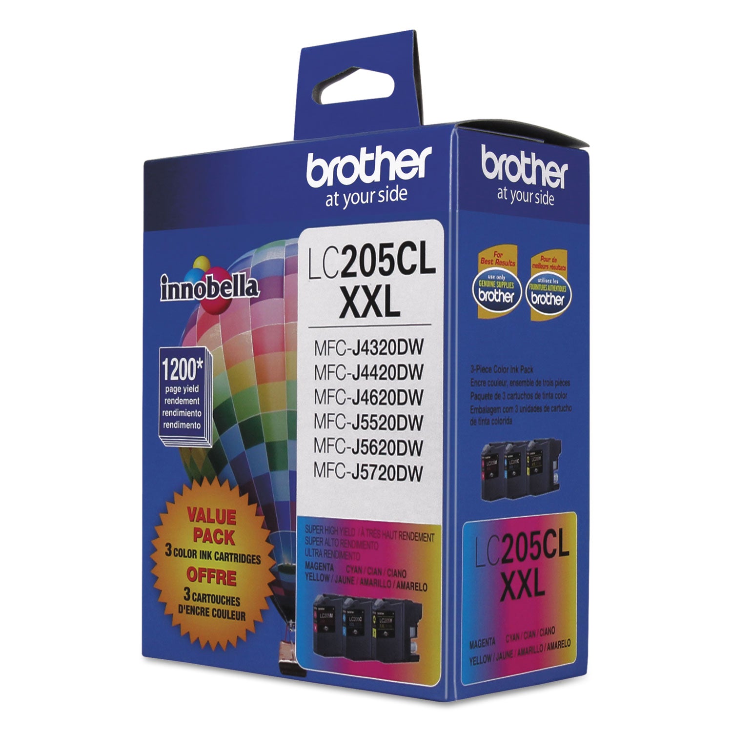 Brother LC2053PKS Innobella Super High-Yield Ink, 1,200 Page-Yield, Cyan/Magenta/Yellow