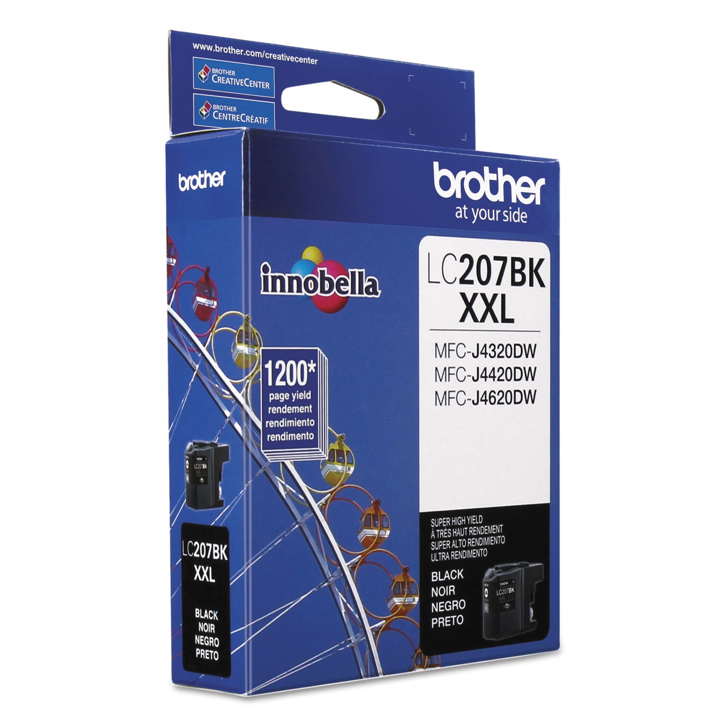 Brother LC207BK Innobella Super High-Yield Ink, 1,200 Page-Yield, Black