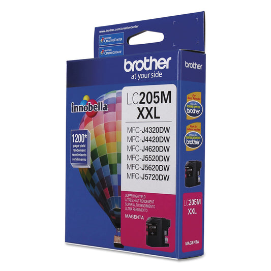 Brother LC205M Innobella Super High-Yield Ink, 1,200 Page-Yield, Magenta