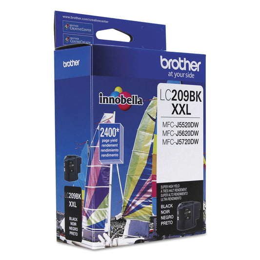 Brother LC209BK Innobella Super High-Yield Ink, 2,400 Page-Yield, Black