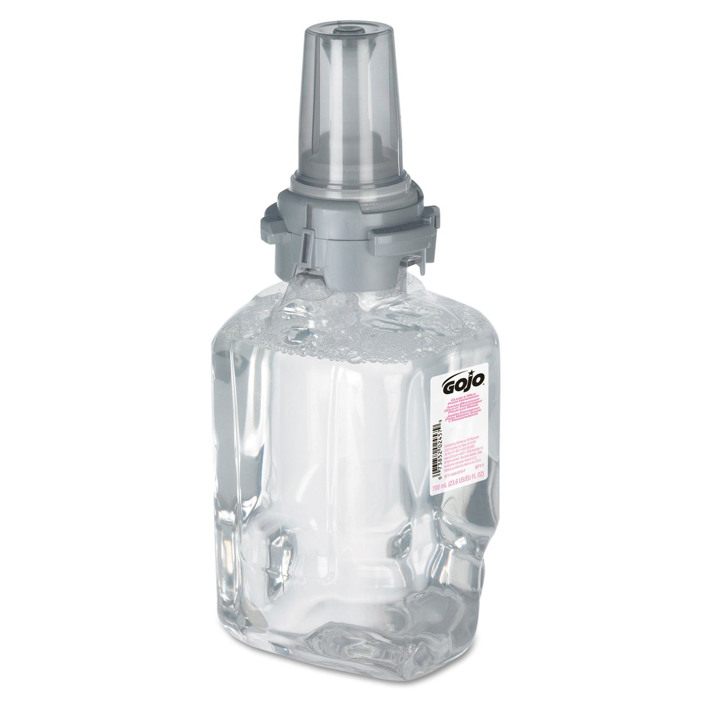 GOJO Clear and Mild Foam Handwash Refill, For ADX-7 Dispenser, Fragrance-Free, 700 mL, 4/Carton (871104)
