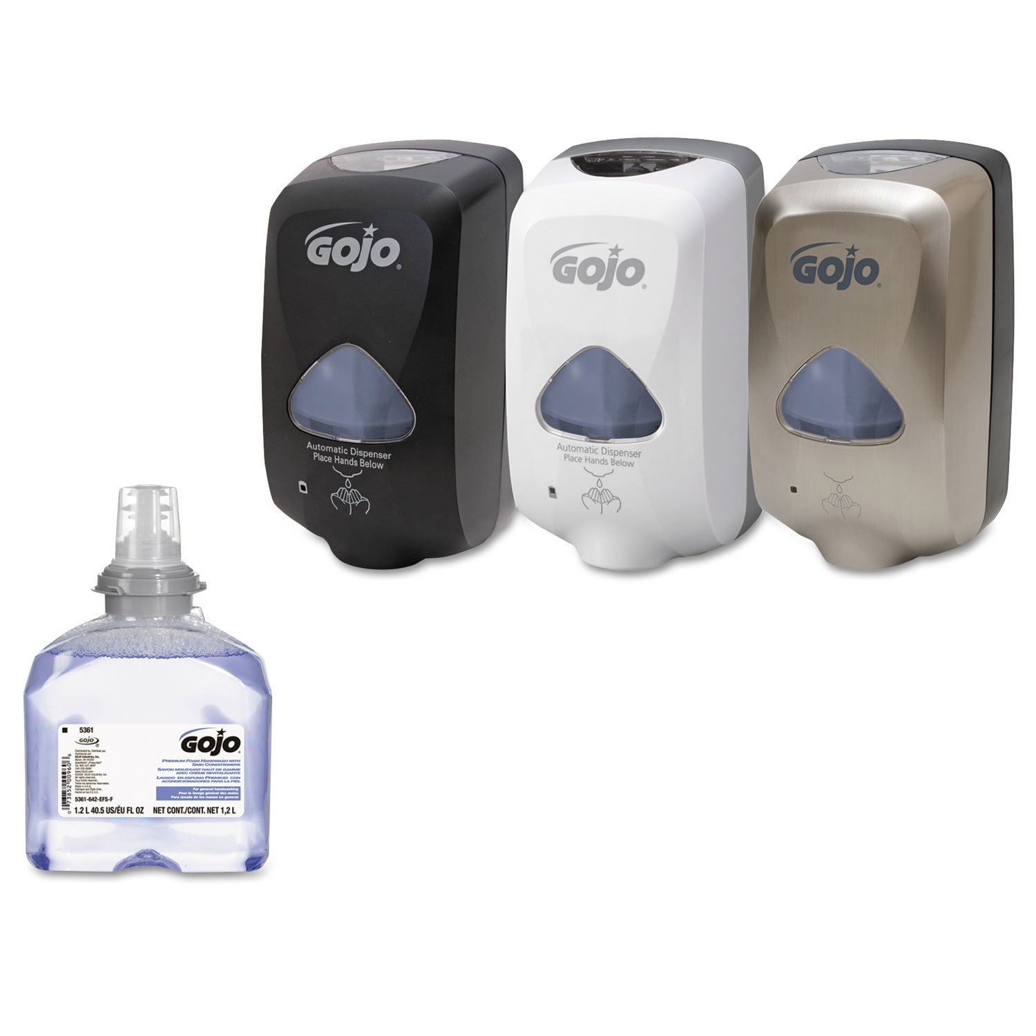 GOJO TFX Luxury Foam Hand Wash Refill, Fresh Scent, 1,200 mL, 2/Carton (536102)
