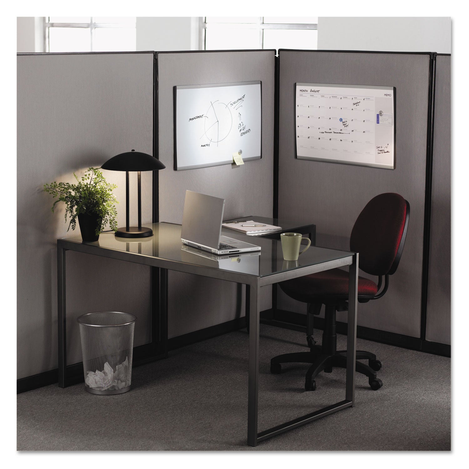 Quartet ARC Frame Cubicle Magnetic Dry Erase Board, 30 x 18, White Surface, Silver Aluminum Frame (ARC3018)