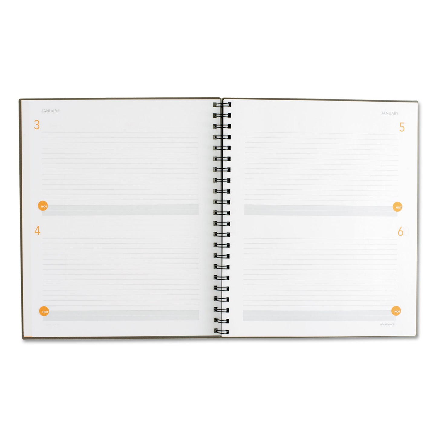 AT-A-GLANCE Plan. Write. Remember. Planning Notebook Two Days Per Page , 11 x 8.38, Gray Cover, Undated (80620430)